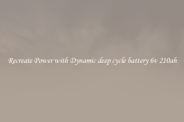 Recreate Power with Dynamic deep cycle battery 6v 210ah