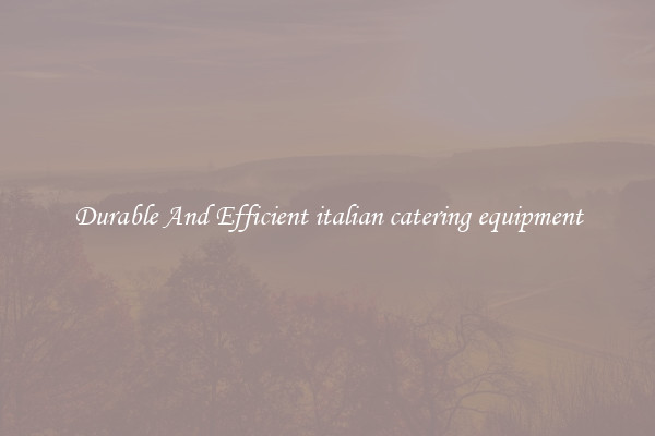 Durable And Efficient italian catering equipment