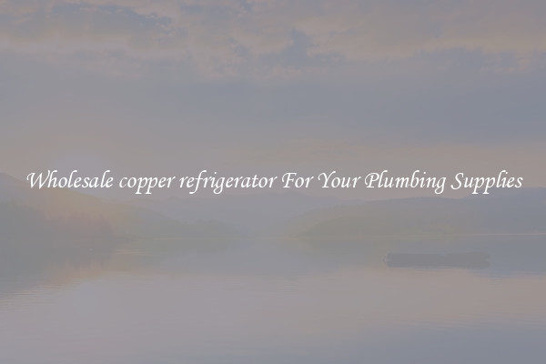 Wholesale copper refrigerator For Your Plumbing Supplies