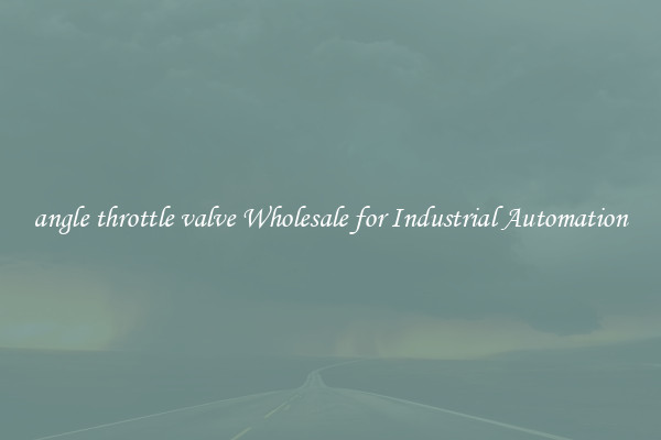  angle throttle valve Wholesale for Industrial Automation 