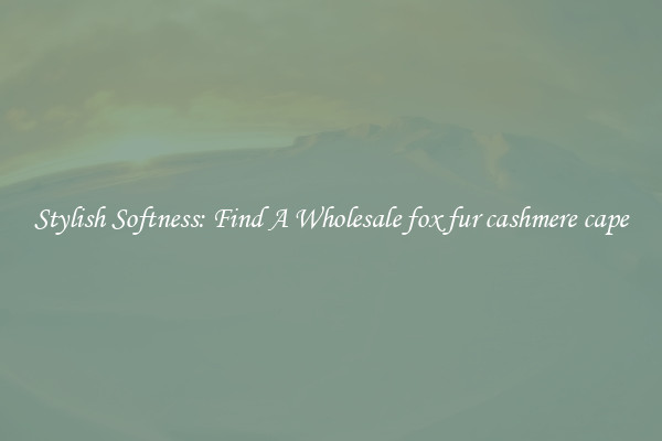 Stylish Softness: Find A Wholesale fox fur cashmere cape