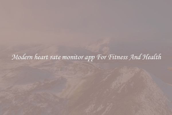 Modern heart rate monitor app For Fitness And Health
