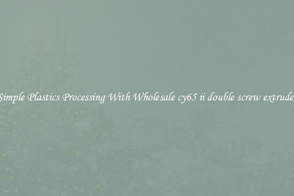 Simple Plastics Processing With Wholesale cy65 ii double screw extruder