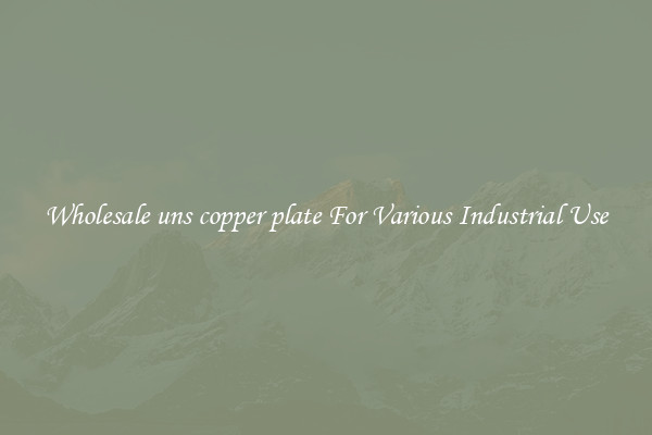Wholesale uns copper plate For Various Industrial Use