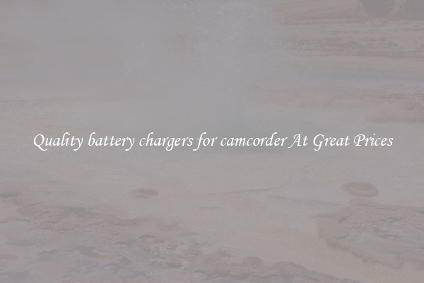 Quality battery chargers for camcorder At Great Prices