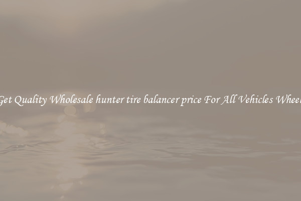 Get Quality Wholesale hunter tire balancer price For All Vehicles Wheels