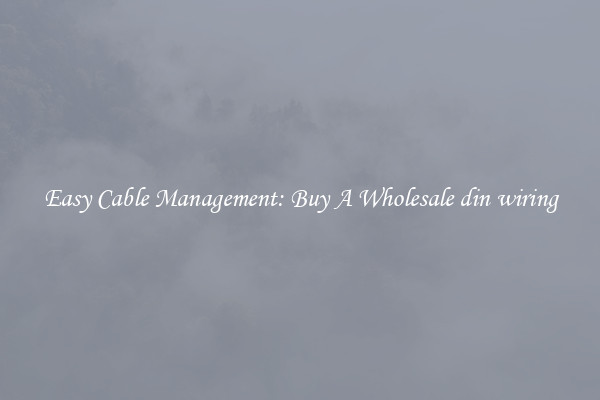 Easy Cable Management: Buy A Wholesale din wiring